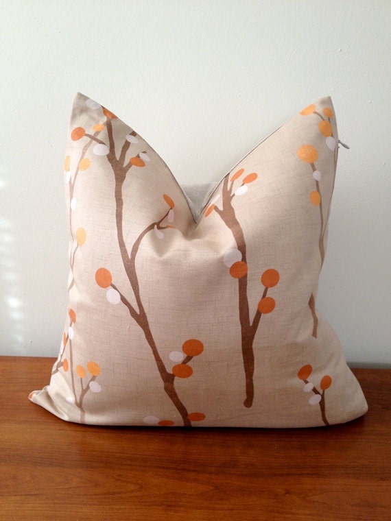 20x20 Decorative Throw Pillow Polka dots Tree Branches - Medium Weight Multicolor Printed Cotton- Cushion Cover