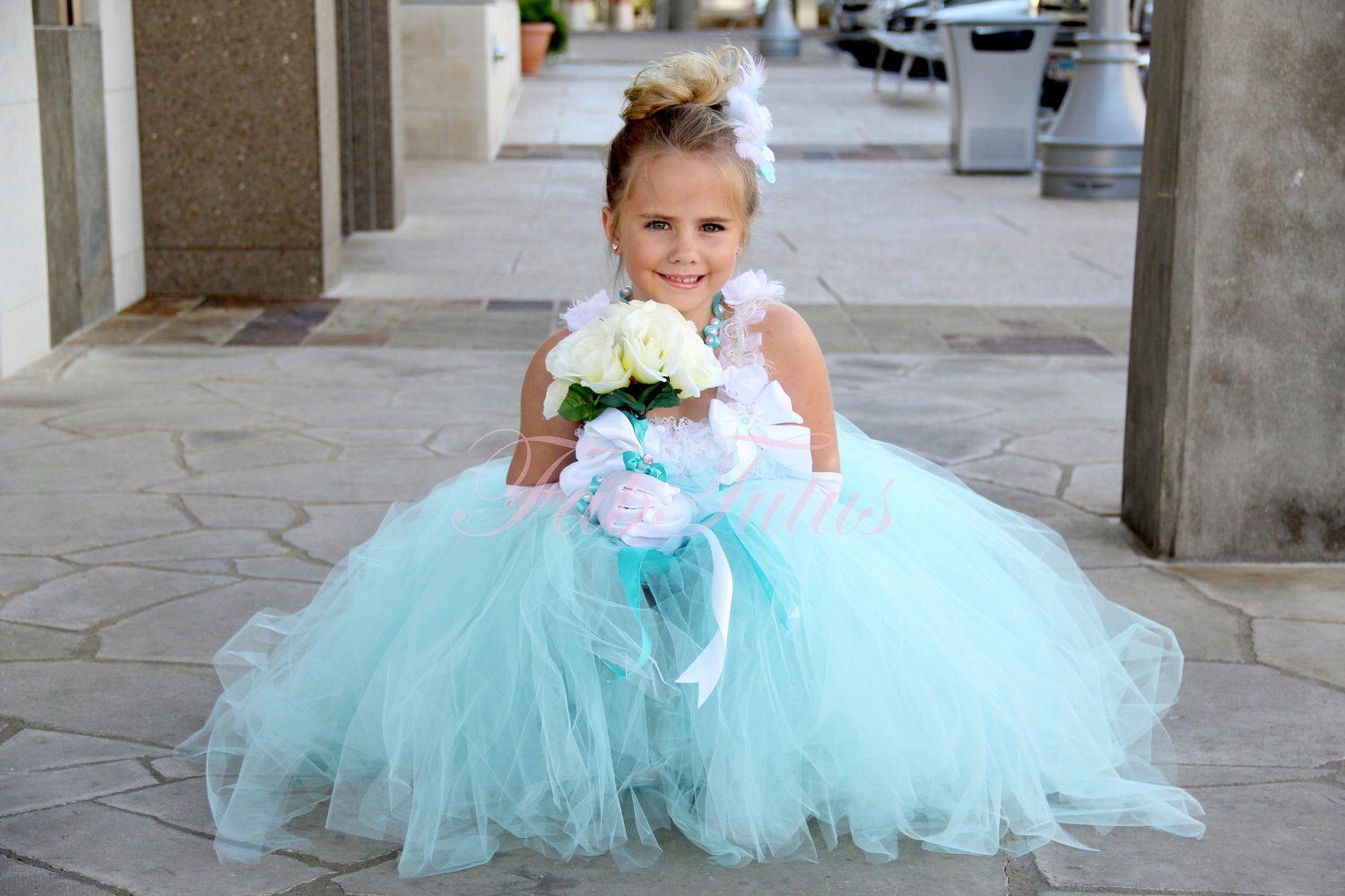 tiffany blue flower girl dresses