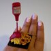 RESERVED for a Special Customer - Kawaii Miniature Food Floating Ring - French Fries and Onion RIngs with Ketchup