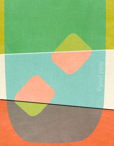 mid century design art print - ice tea