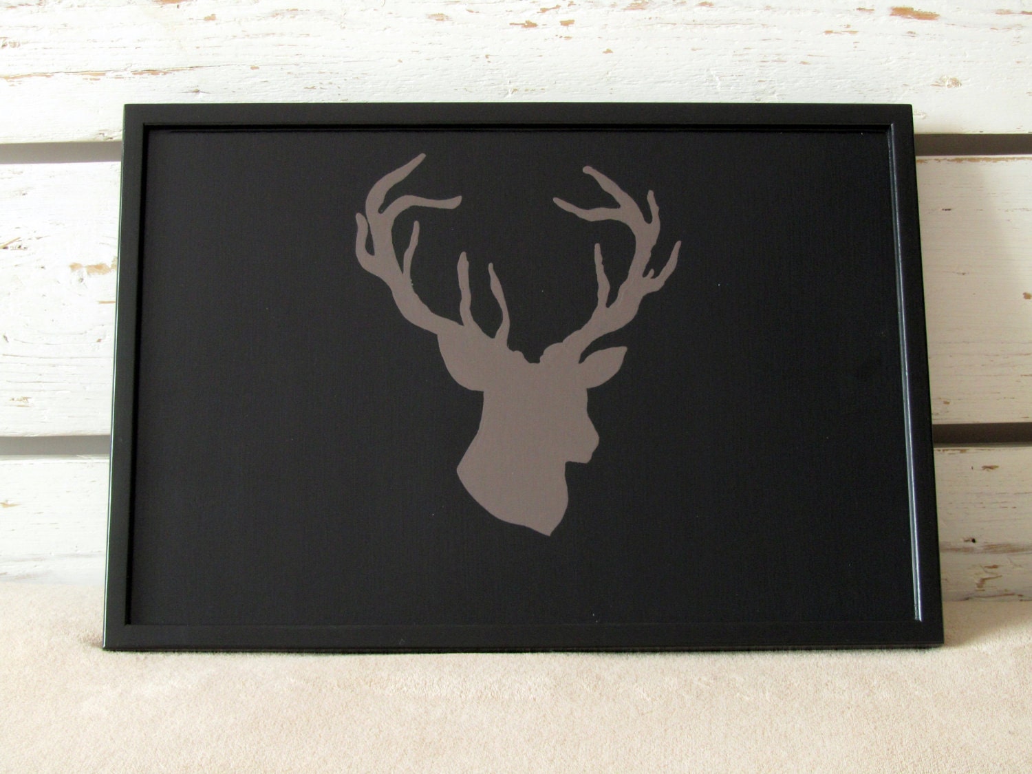 Lap Desk - Hand painted Deer head - Antler - on Desk - Custom Order