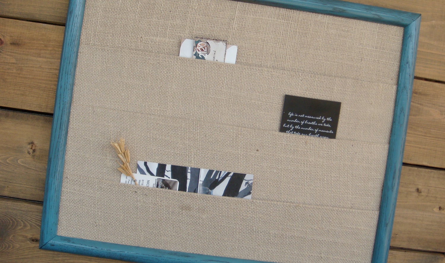 Mediterranean Turquoise & Burlap Wall Organizer
