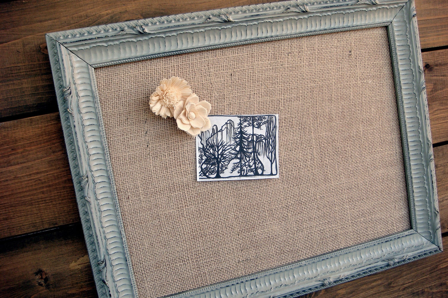 burlap memo board