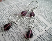 Grape Nehi:  wirework heart earrings handmade by always greener