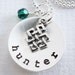 Celtic Knot Charm - Personalized Necklace - Sterling Silver - Hand Stamped - Birthstone