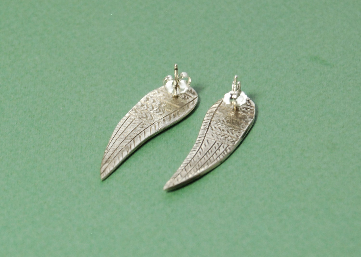 Silver wing earrings