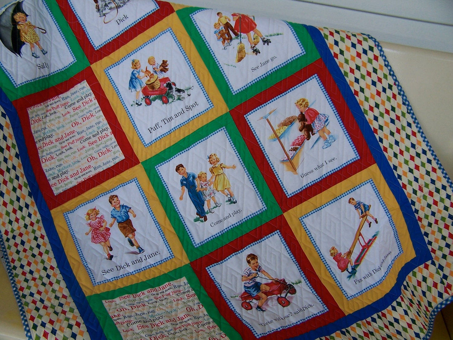 Dick And Jane Baby Toddler Play Quilt By EggMoneyQuilts On Etsy