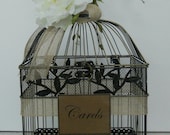 Card Box Wedding Card Holder / Birdcage Burlap Wedding / Rustic Wedding Decor