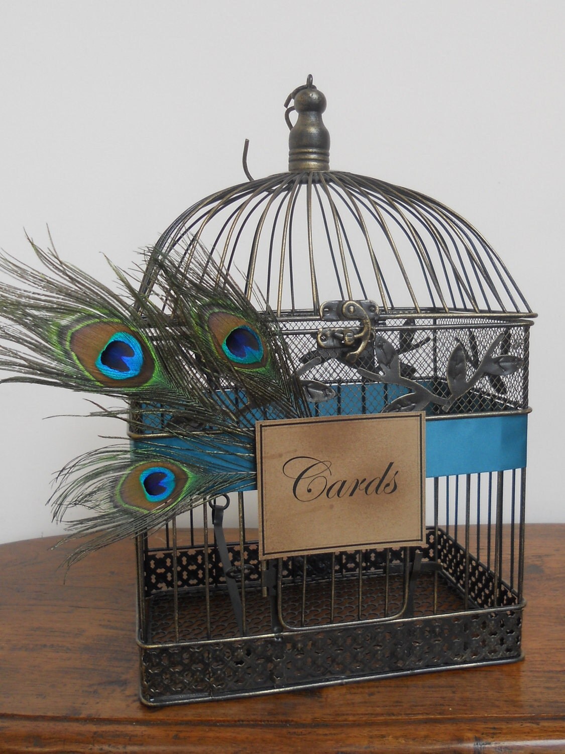 Wedding Card Box Peacock Birdcage Wedding Card By Thelacemoon 6845