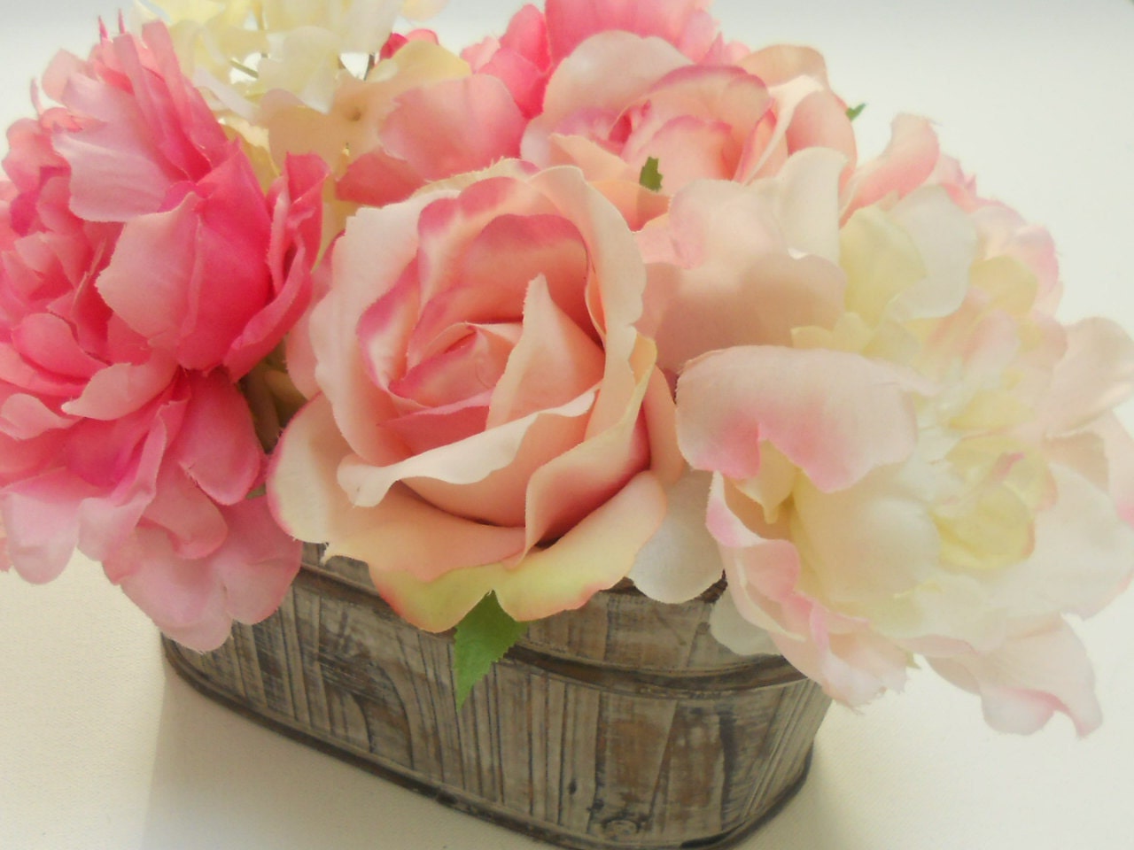 6 Oblong Wood Pots/wedding Centerpiece/Flower Centerpiece