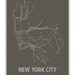 NYC Lineposter Screen Print - Charcoal Brown/Silver