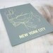 NYC Lineposter Screen Print - Steel Blue/Pale Yellow