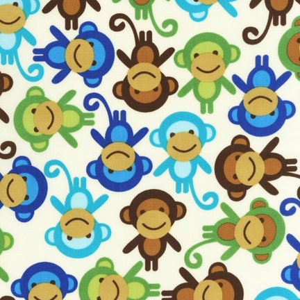 18 x 20 Urban Monkeys LAMINATED fabric slicker (aka oilcloth vinyl coated plastic) BPA free