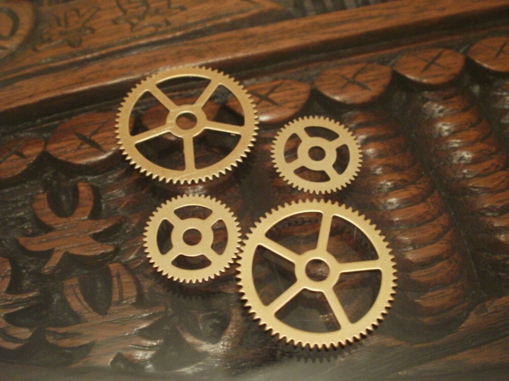Brass Gear Sample Pack Small -- Steampunk and Scrapbooking Supplies