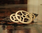 Steampunk Triple Gear and Filigree Hair Clip