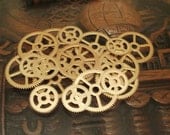 Brass Gear Mixed Set of 20 -- Steampunk and Scrapbooking Supplies