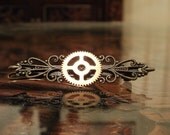 Steampunk Gear and Filigree Hair Clip