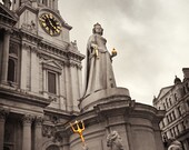 Canvas Photo, Church, Cathedral, Statue, Black and White, Gold, London, Cathedral, Sepia - HoneySicleStudios