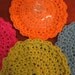 Set of Four Bright Cheerful Crocheted Coasters