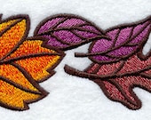 Art Deco Fall Leaves Border Embroidered Flour Sack Hand/Dish Towel