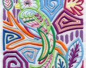 Mola Quetzal Bird Embroidered Flour Sack Hand Towel