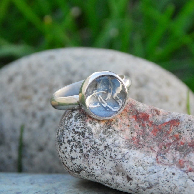Celtic Triquetra Ring Sterling Silver Clear Quartz