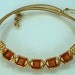 Vintage Monet Collar necklace Citrine Glass gold tone mesh