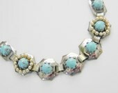 Vintage Faux Turquoise Native Bracelet, 70s
