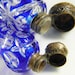 Victorian French Blue cut to Clear Glass Perfume Bottles