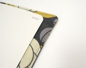 Pocket Moleskine fabric cover, grey yellow journal cover for small Moleskin, 9x14cm Moleskine notebook, cloth book cover