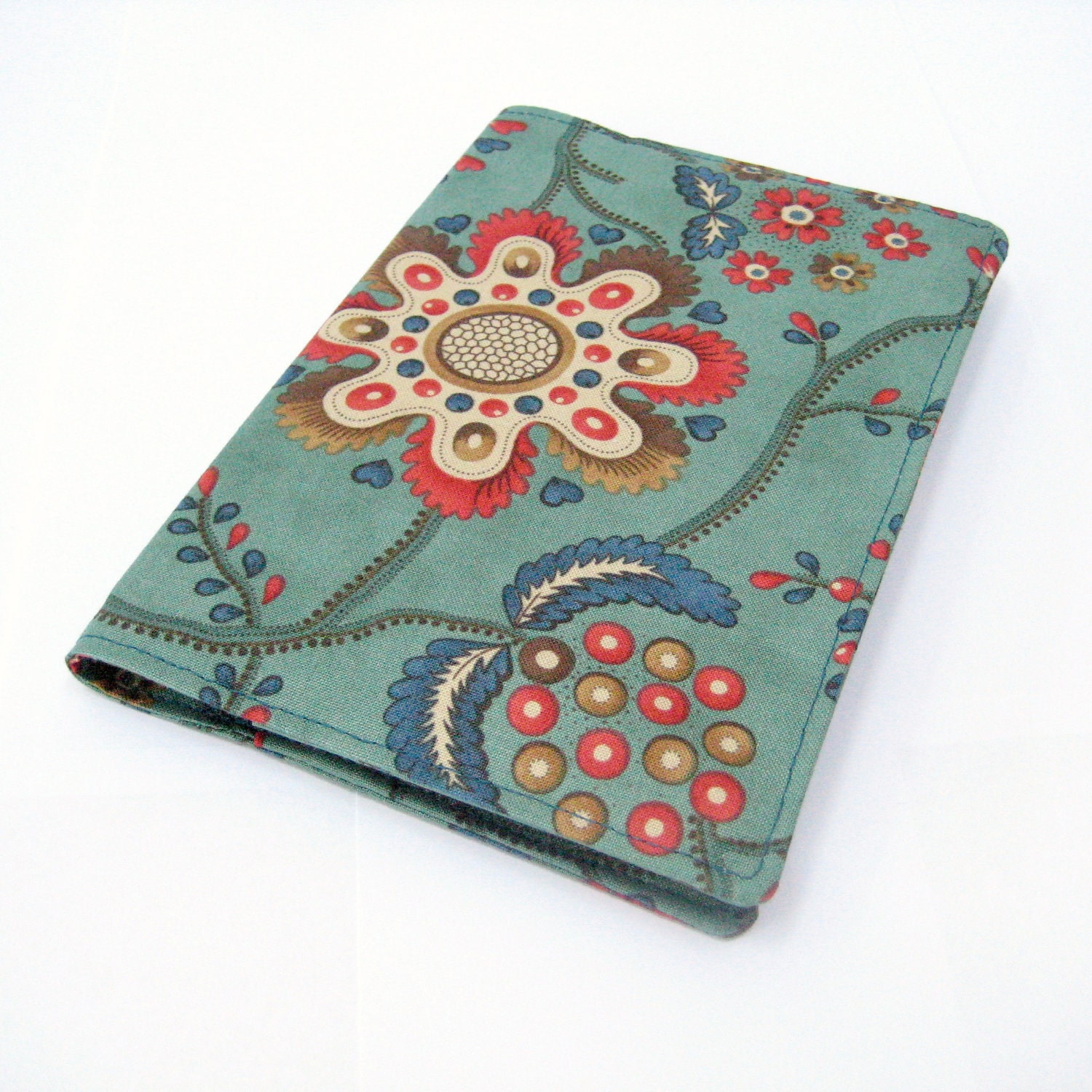 2012 diary, Teal fabric covered journal, 2012 planner, travel journal, A6 notebook cover, under 35 dollars