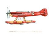 Macchi M.C. 72 vintage airplane watercolor print, 8"x10"