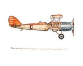 Sopwith Camel vintage airplane watercolor print, 8"x10:
