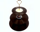 3 Tiered Vintage Record Cake Stand Retro Wedding Party Table Display Cupcakes Centerpiece
