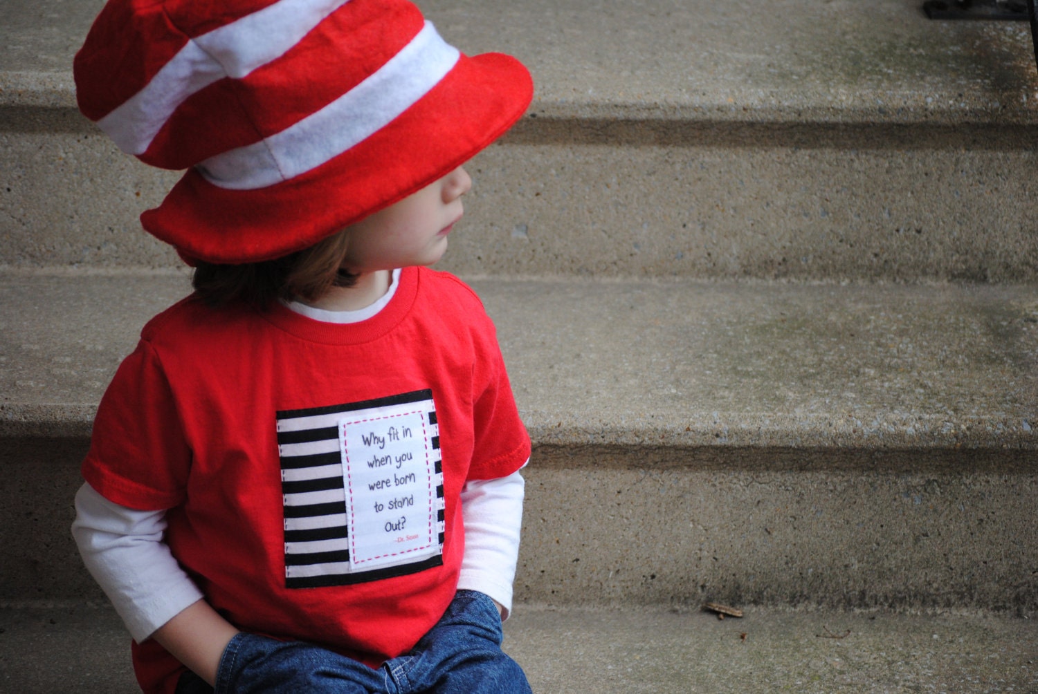 Why fit in when you were born to stand out - Dr. Seuss quote t-shirt