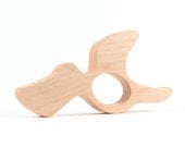 organic pelican TEETHING TOY - natural safe wood teether for eco-friendly baby, infant - bird lovers gift