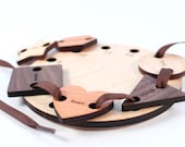wooden LACING and TRACING toy set - educational, all natural, montessori learning for toddler and preschooler - crafted from solid hardwoods