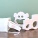 organic swiss cheese TEETHING TOY - all natural safe wooden fun for eco-babies, pretend picnic food