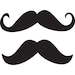 Mustache Car Decal, Large Vinyl Sticker, 2 PACK , 22"