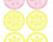 Pink Lemonade 3.5 Circles   Digital Large ROUND Tags N Toppers PRINTABLE