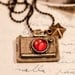 Huge Camera Pendant . Star . Black Ball Chain . Photographer