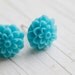 Aqua Flower earrings . Spring . For mom . Teal . Turquoise . Summer