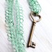 Mint Large Heart Skeleton Key . Mint Green . Lace ribbon . Vintage style . Minty . Spring