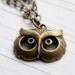 Owl Necklace . Antique brass . Chain . Cute . Little . Mother's day