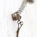 Sewing machine & scissors pendant . Antique brass chain . Cute . Gift . ONLY 1 LEFT