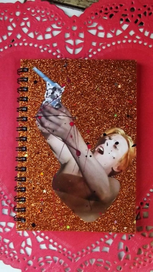 Glittery Bowie Gun Notebook