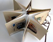 STAR BOOK Birthday Card ORIGINAL Design Custom Order HANDMADe in Earth Tones of Browns and Beige with Hard Cover Binding Personalized OOaK