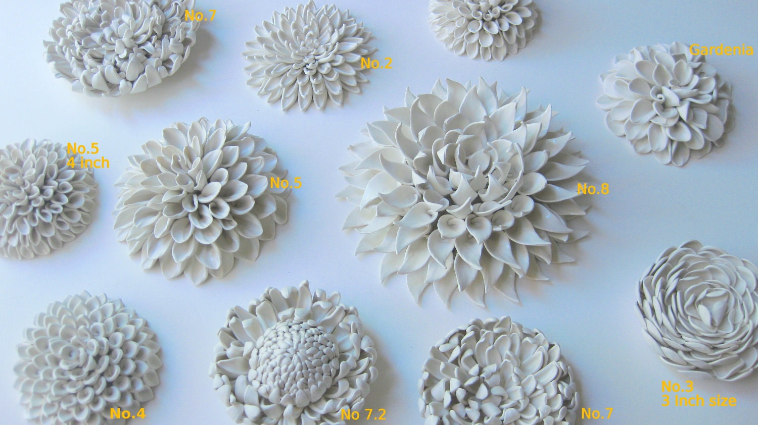 Set of Three LARGE Sized flowers of your choice