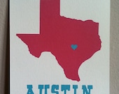 Custom state love print 5" x 7" ANY city or state