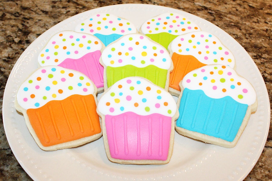 Bright Cupcake Cookies